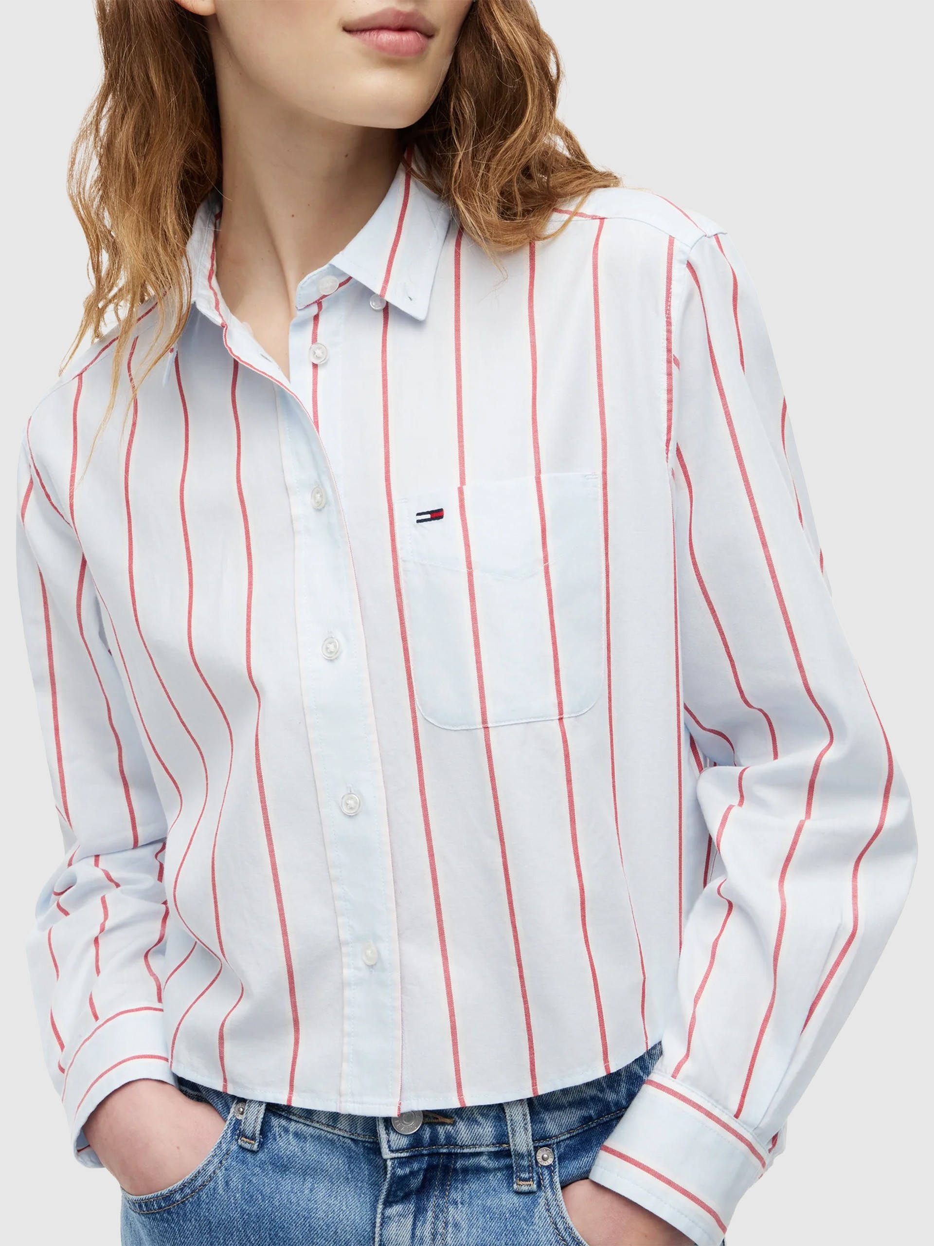 Camisa Tommy Jeans Mulher Tjw Rlx Crop Shirt