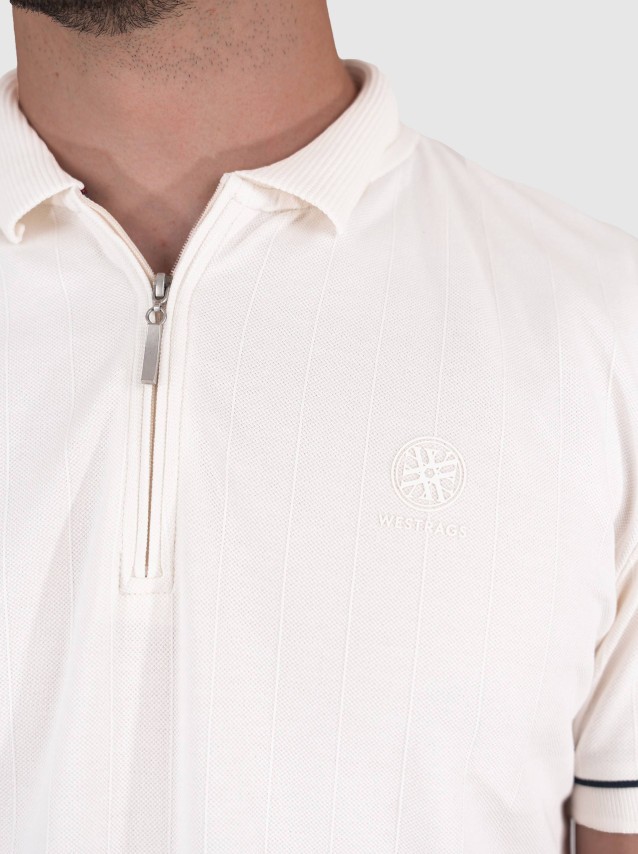Polo Cotton Elastane Textured Pique Zip Neck / Herald 2 Westrags