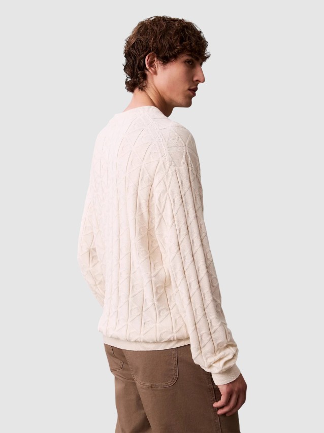 Camisola Calvin Klein Homem Ls Easy Aop Cotton Crewnk Sweate