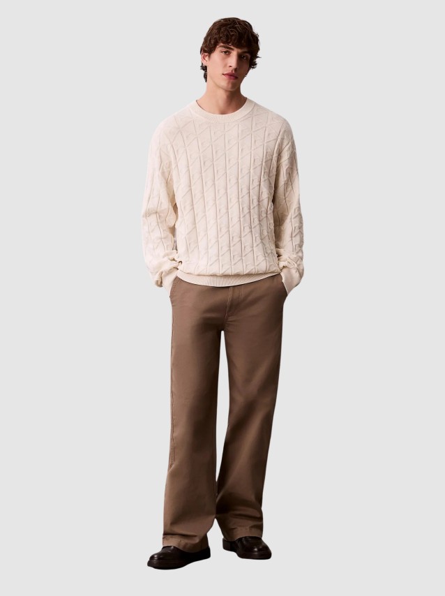Camisola Calvin Klein Homem Ls Easy Aop Cotton Crewnk Sweate