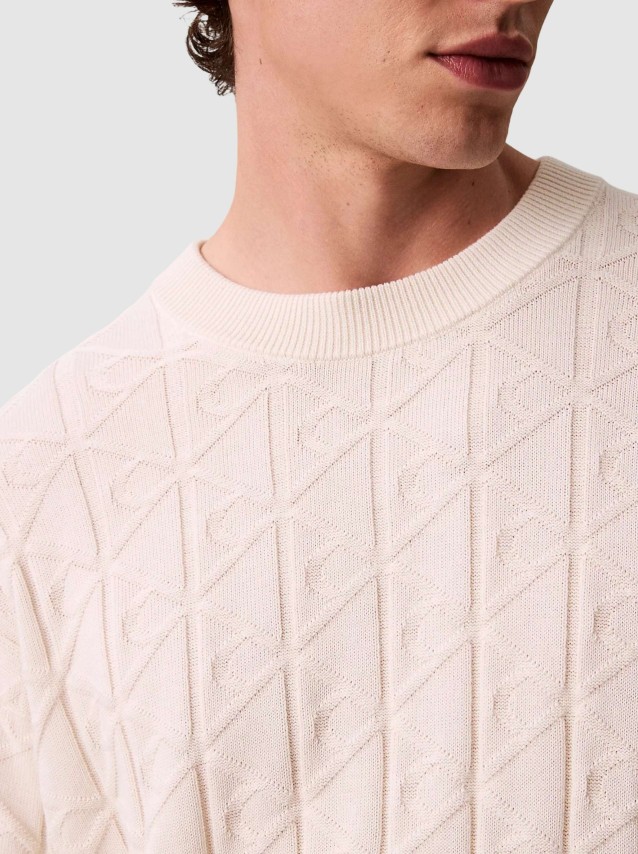 Camisola Calvin Klein Homem Ls Easy Aop Cotton Crewnk Sweate