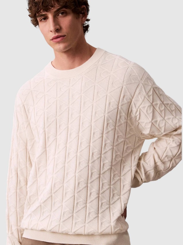 Camisola Calvin Klein Homem Ls Easy Aop Cotton Crewnk Sweate