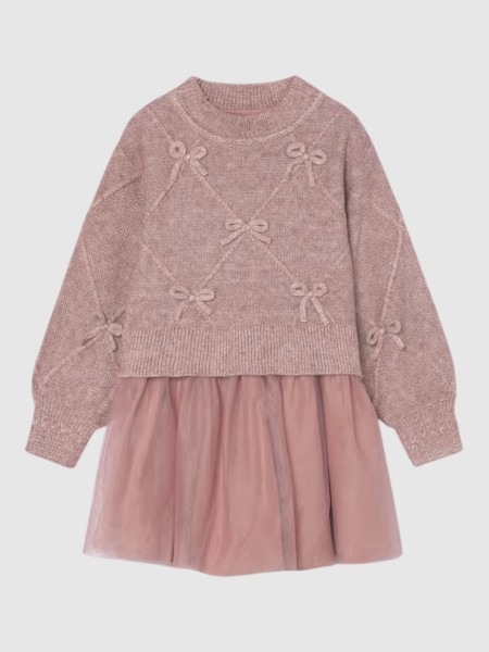 Vestido Mayoral Menina Vestido Tric� Comb. La�os