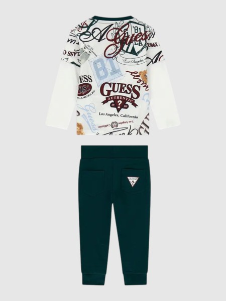 2 Pe�as Guess Menino Set Ls T-Shirt+Active Pants