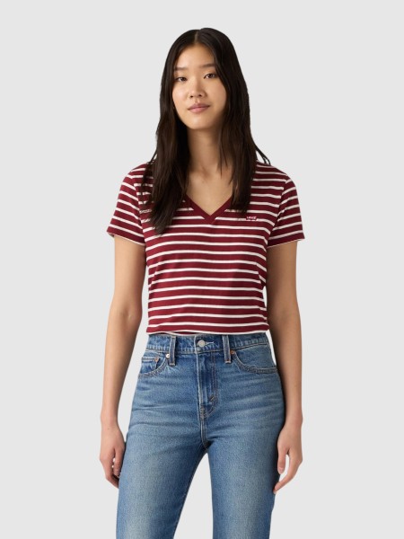 T-Shirt Levis Mulher Perfect Vneck Reds