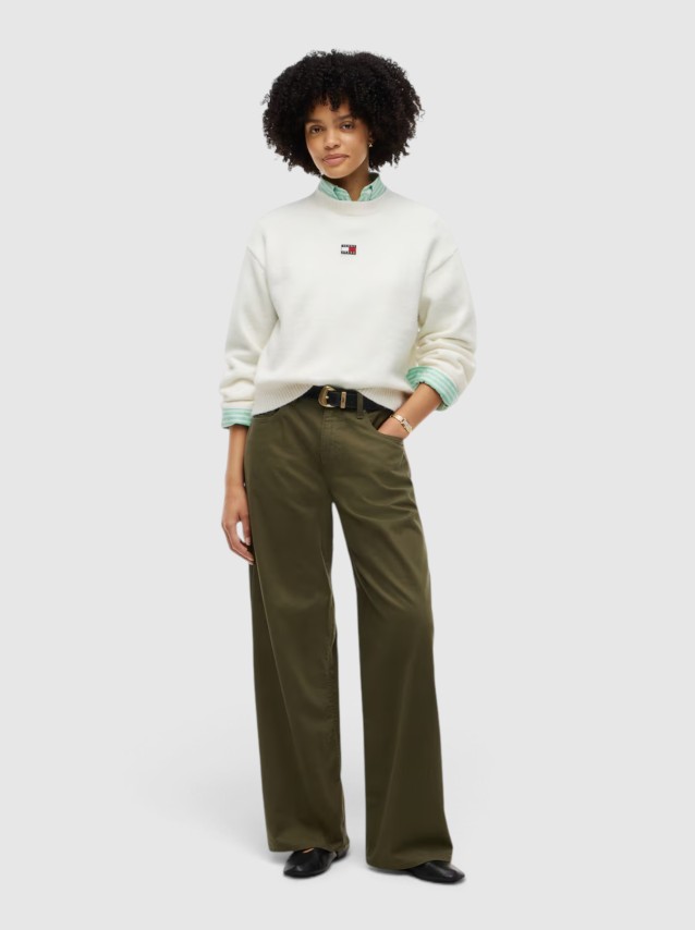 Camisola Tommy Jeans Mulher Tjw Fluffy Badge Sweater Ext