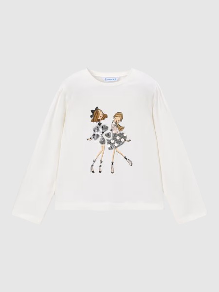 Camisola Mayoral Menina Camiseta M/comp. Clássica Camisola Mayoral Menina Camiseta M/comp. Clássica