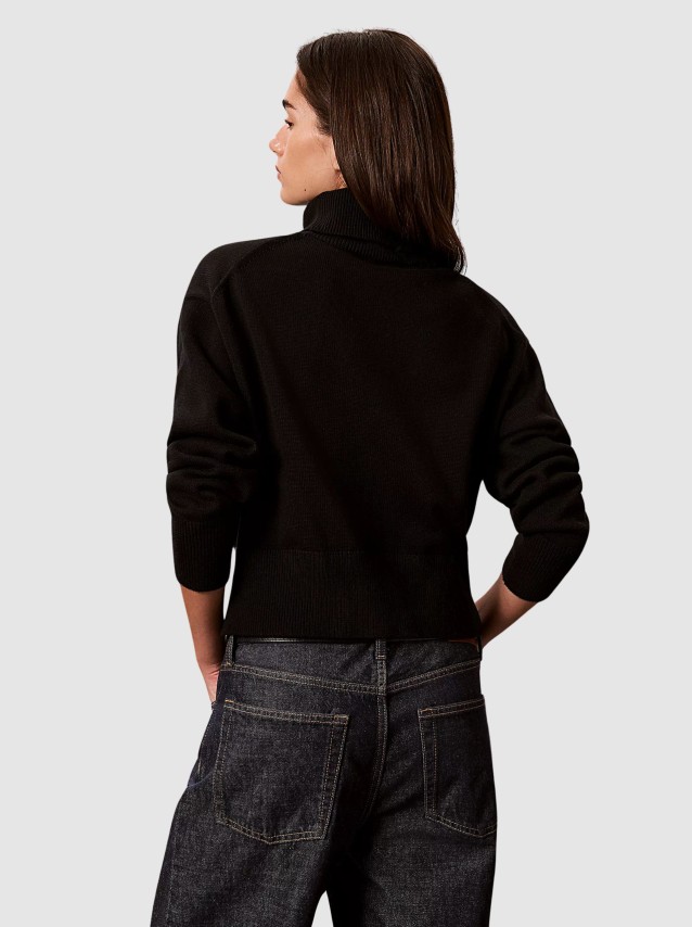 Camisola Calvin Klein Mulher Ls Logo Tneck Pullover