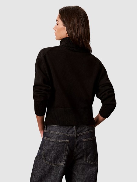 Camisola Calvin Klein Mulher Ls Logo Tneck Pullover