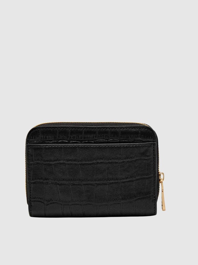 Carteira Calvin Klein Mulher Ck Croc Medium Flap Zip Around