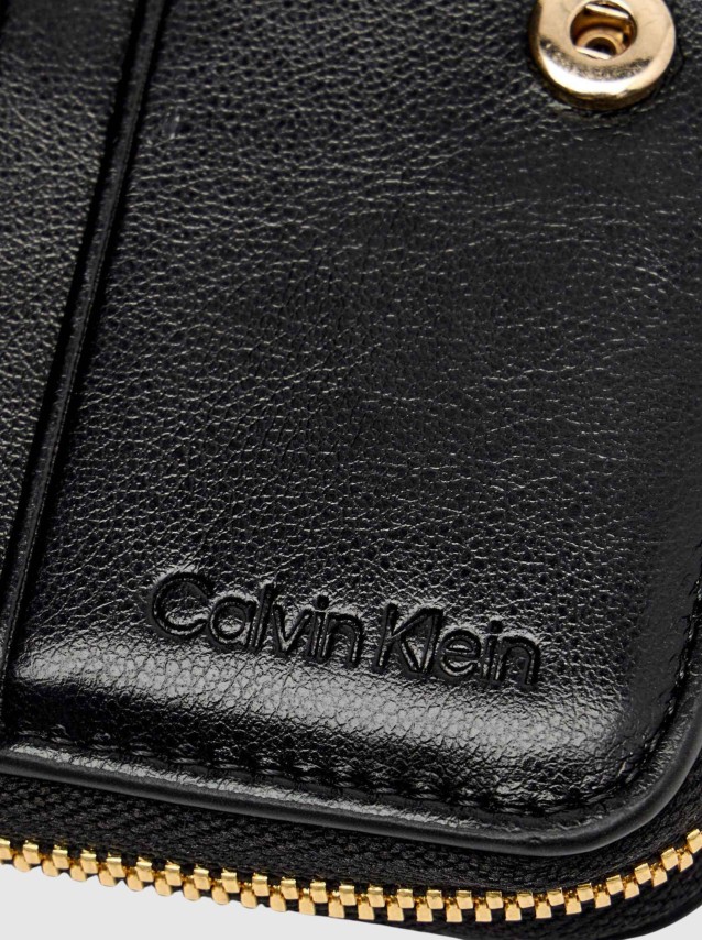 Carteira Calvin Klein Mulher Ck Croc Medium Flap Zip Around