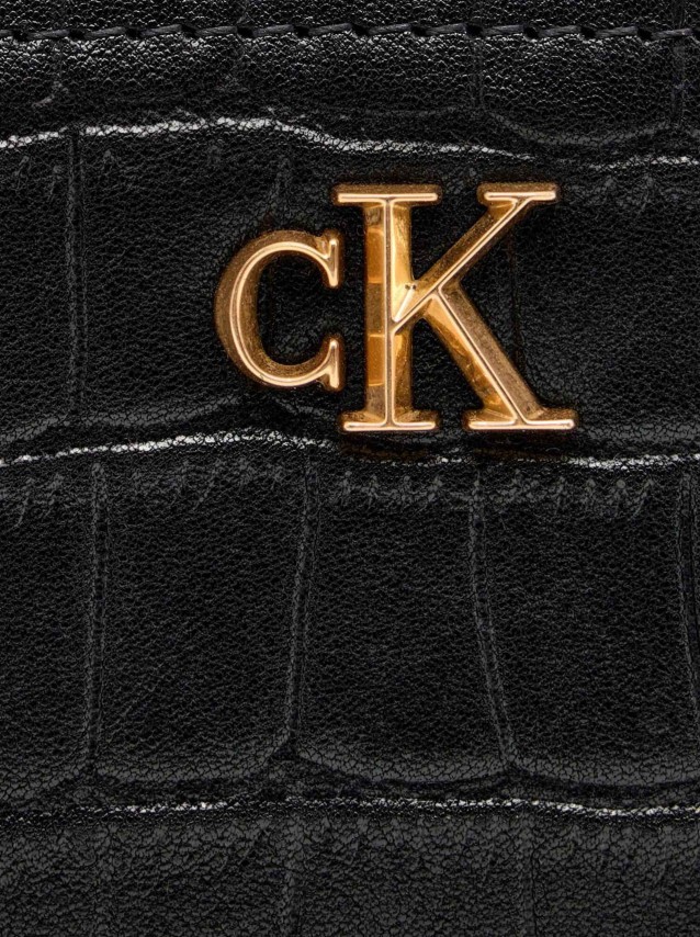 Carteira Calvin Klein Mulher Ck Croc Medium Flap Zip Around