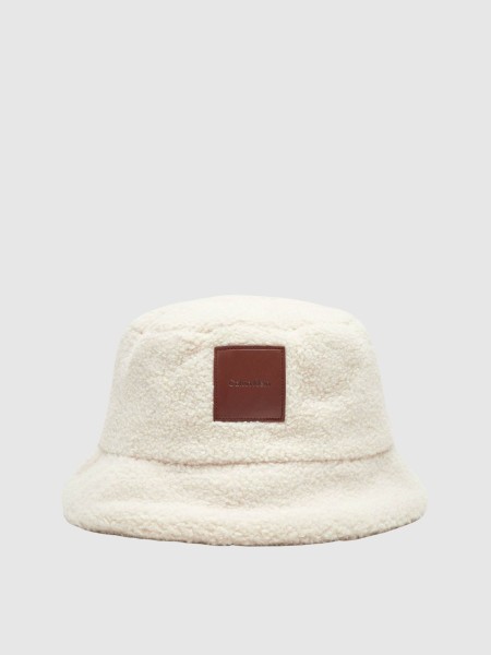 Chap�u Calvin Klein Mulher All-Over Sherpa W/ Patch Bucket