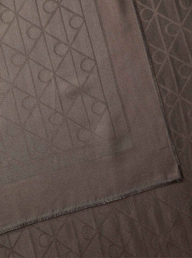 Cachecol Calvin Klein Mulher Emblem Aop Glossy Tonal Scarf
