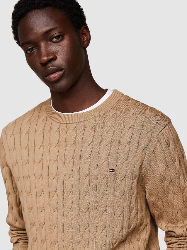 Camisola Tommy Hilfiger Homem Classic Cotton Cable Crew Neck
