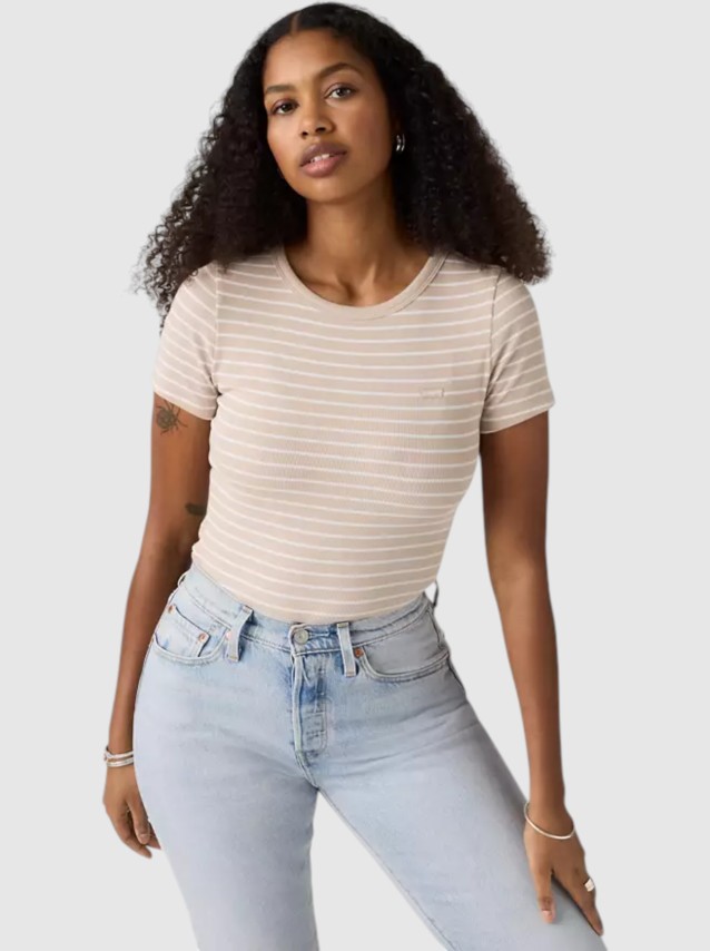 T-Shirt Levis Mulher Hayes Tee Neutrals