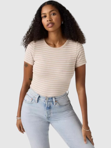 T-Shirt Levis Mulher Hayes Tee Neutrals T-Shirt Levis Mulher Hayes Tee Neutrals