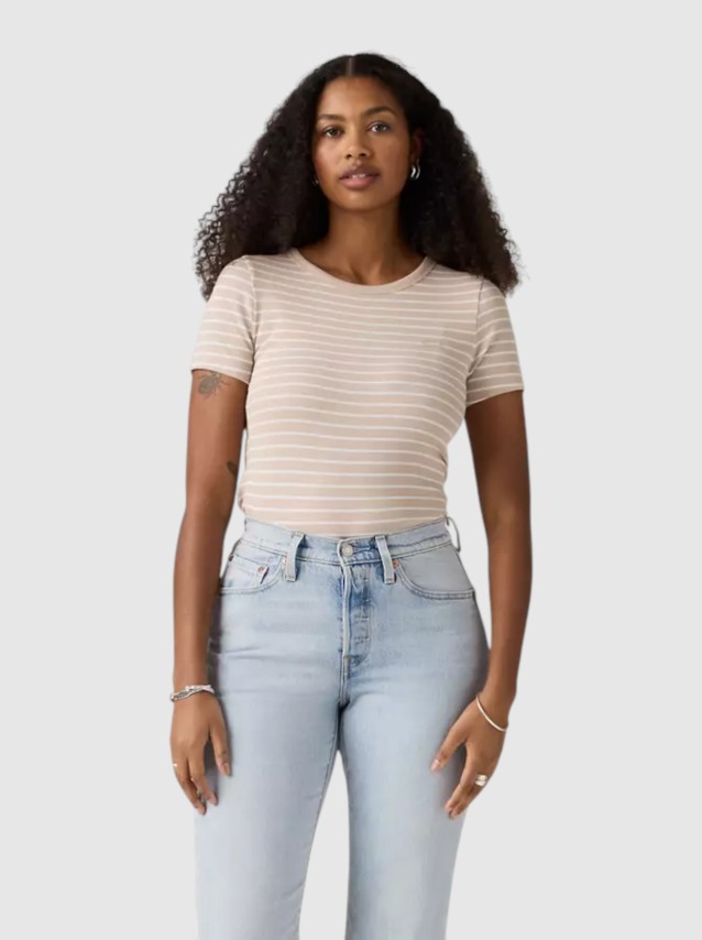 T-Shirt Levis  Mulher Hayes Tee Neutrals