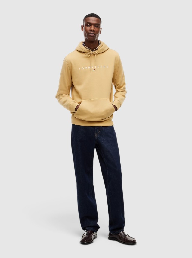 Sweatshirt Tommy Jeans Homem Tjm Reg Linear Logo Hoodie Ext