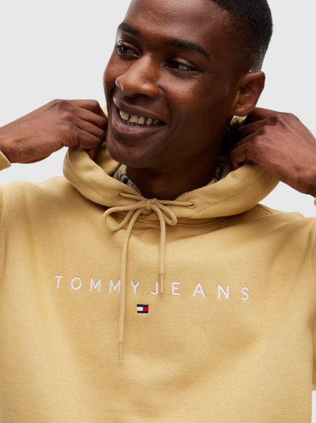 Sweatshirt Tommy Jeans Homem Tjm Reg Linear Logo Hoodie Ext