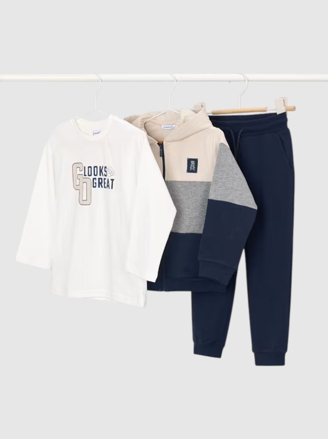Conjunto 3 Pe�as Mayoral Menino Fato Treino Camisola