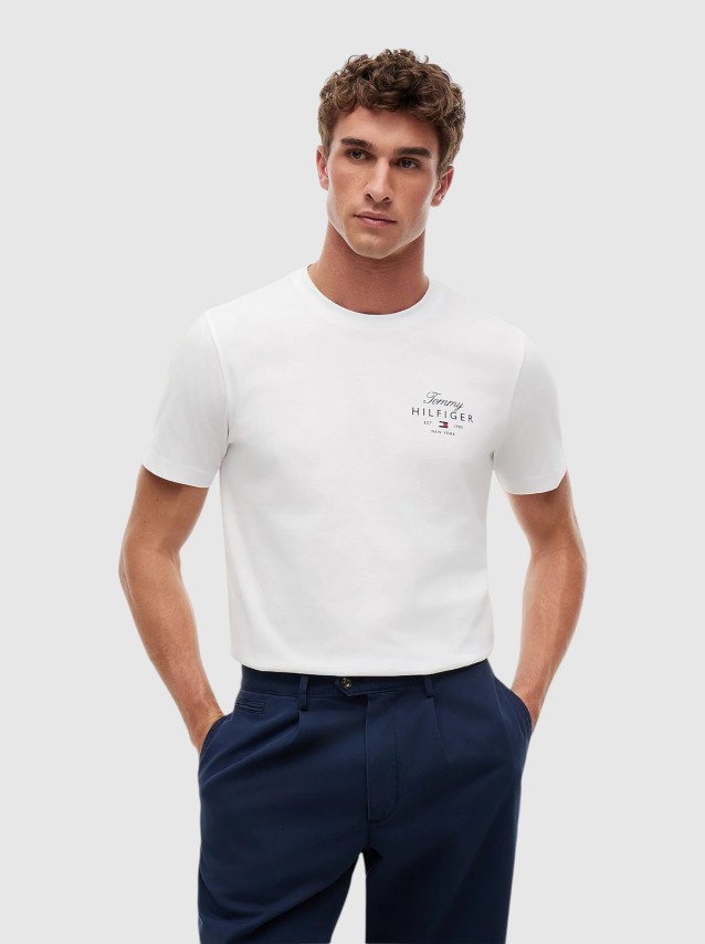 T-Shirt Tommy Hilfiger Homem Script Stack Regular Tee
