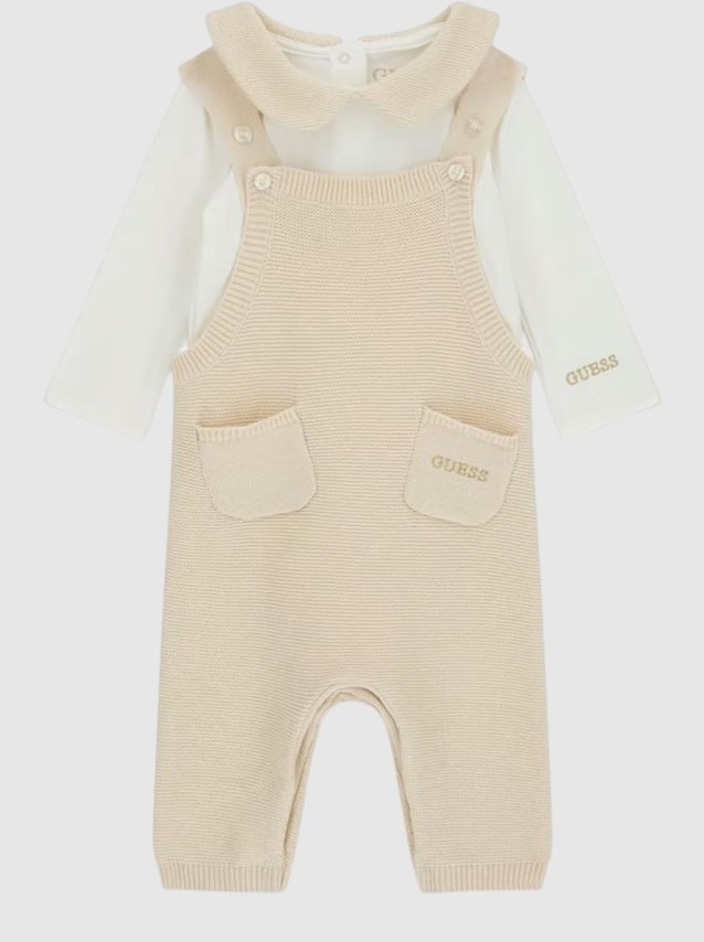 2 Peças Guess Menina Set: Ls Body + Knit Romper