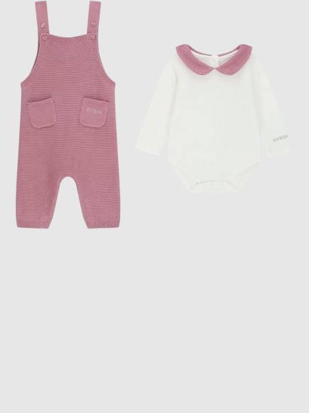2 Peças Guess Menina Set: Ls Body + Knit Romper 2 Peças Guess Menina Set: Ls Body + Knit Romper