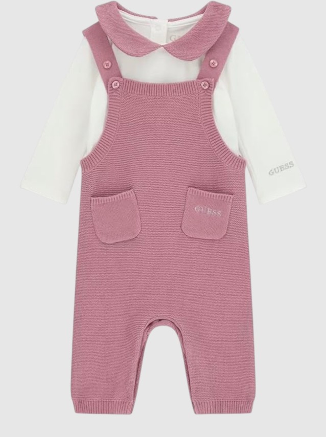 2 Pe�as Guess Menina Set: Ls Body +  Knit Romper