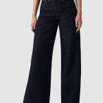 Jeans Levis  Mulher 728 Hr Wide Leg Dark Indigo - Flat Finish