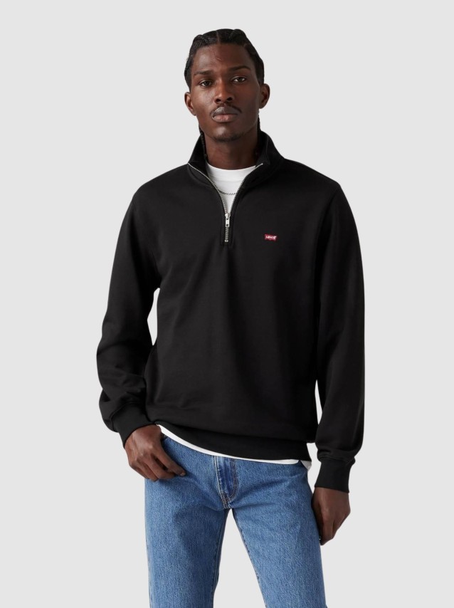Camisola Levis Homem Original Hm 1/4 Zip Blacks