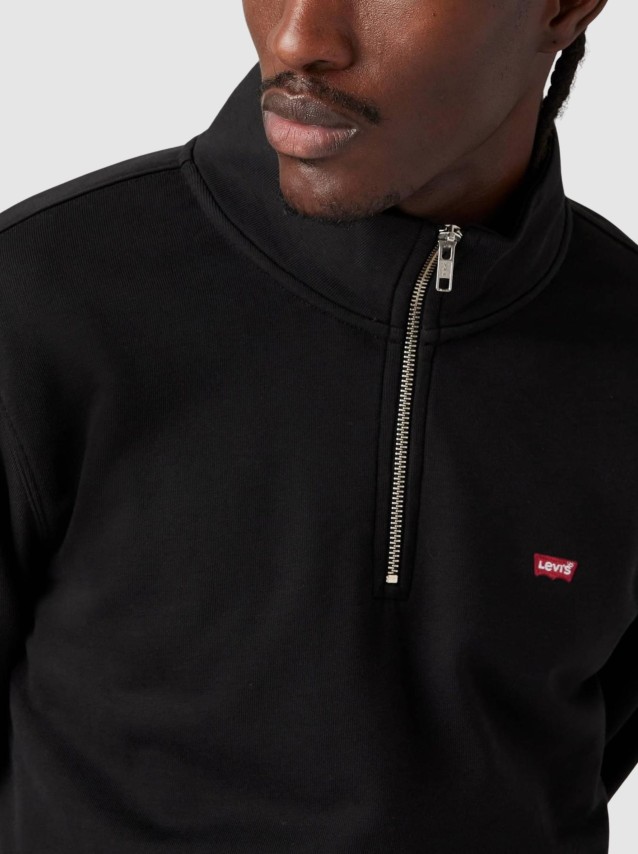 Camisola Levis Homem Original Hm 1/4 Zip Blacks