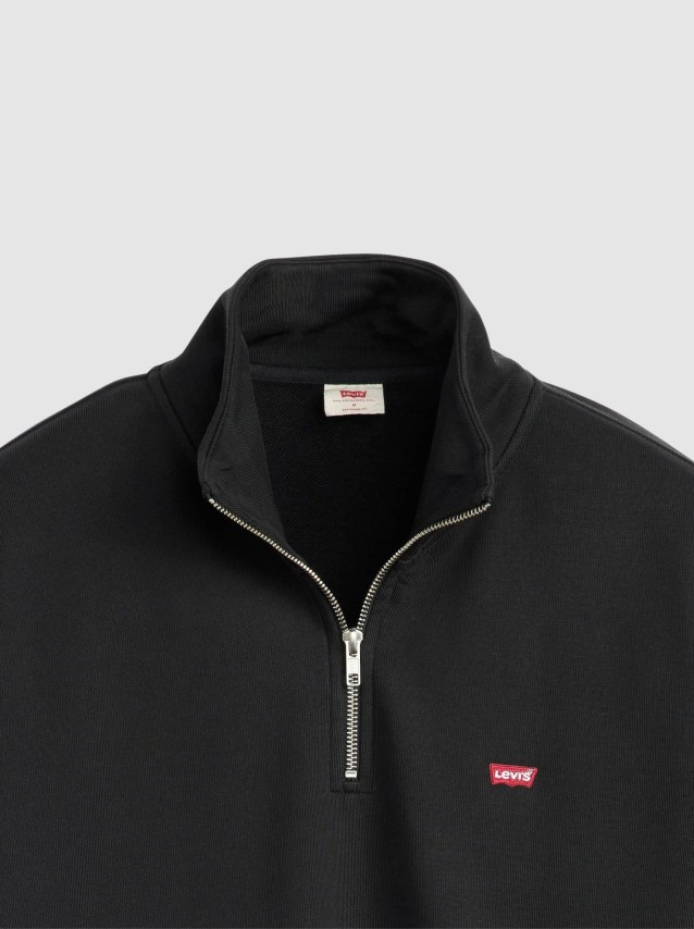 Camisola Levis Homem Original Hm 1/4 Zip Blacks