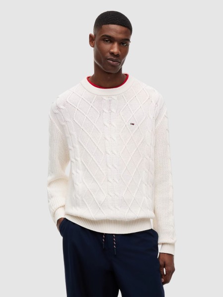 Camisola Tommy Jeans Homem Tjm Reg Cable Knit Sweater Camisola Tommy Jeans Homem Tjm Reg Cable Knit Sweater