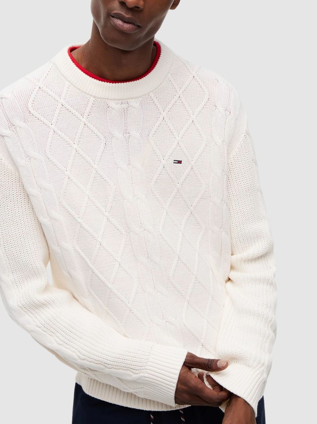 Camisola Tommy Jeans Homem Tjm Reg Cable Knit Sweater