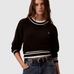 Camisola Calvin Klein Mulher Woven Label Crewneck Sweater