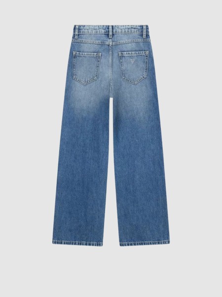 Jeans Guess Menina 90S Rigid Denim Pant W/damages Jeans Guess Menina 90S Rigid Denim Pant W/damages