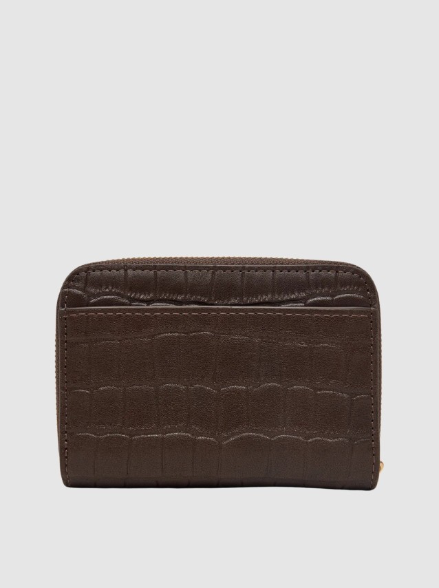 Carteira Calvin Klein Mulher Ck Croc Medium Flap Zip Around
