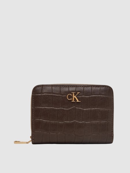 Carteira Calvin Klein Mulher Ck Croc Medium Flap Zip Around