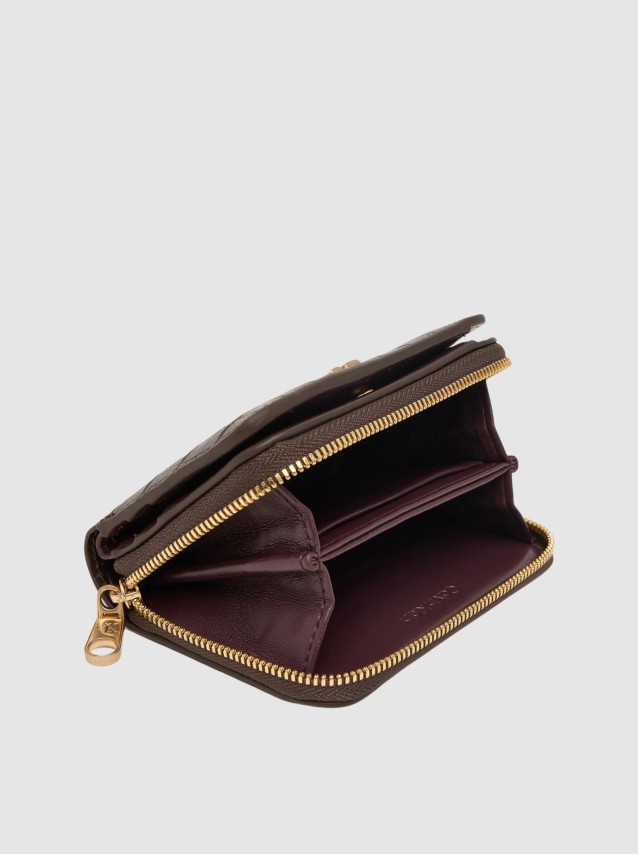 Carteira Calvin Klein Mulher Ck Croc Medium Flap Zip Around