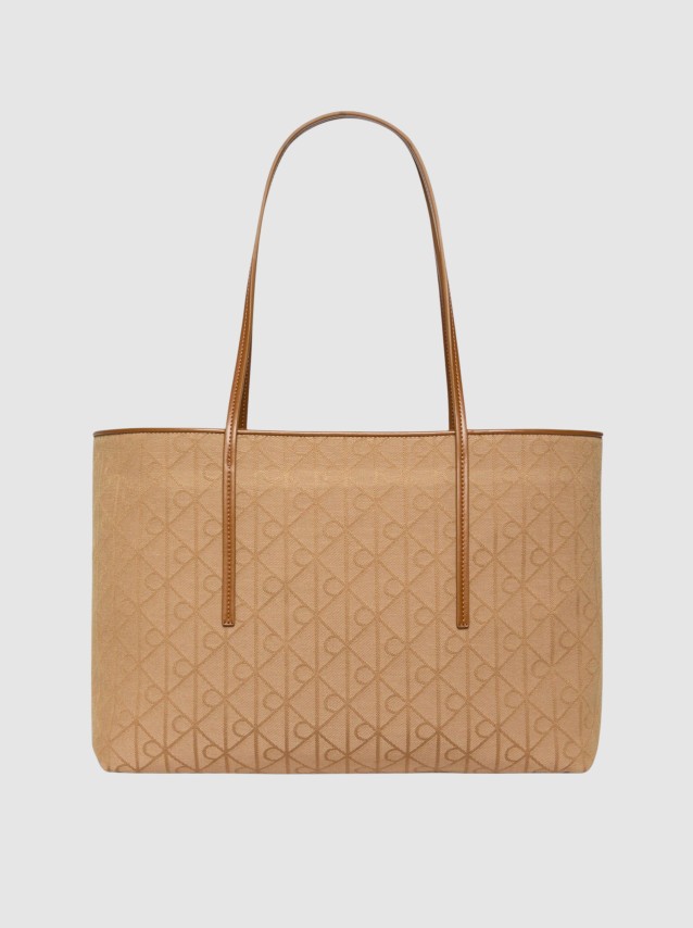 Mala Calvin Klein Mulher Emblem Aop Jacquard Tote W/pouch