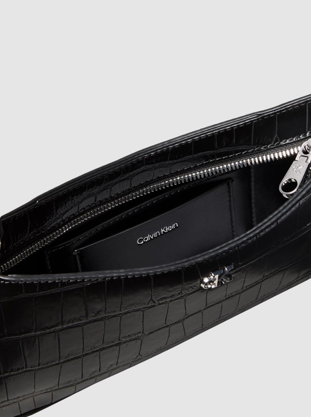 Mala Calvin Klein Mulher Ck Croc Small Shoulder Bag