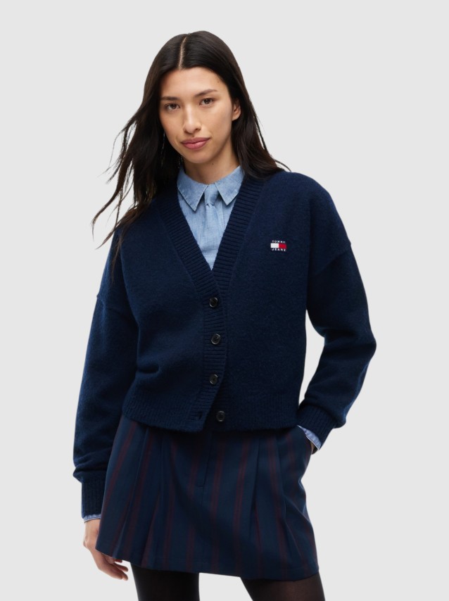 Casaco Tommy Jeans Mulher Tjw Fluffy Badge Cardigan Ext