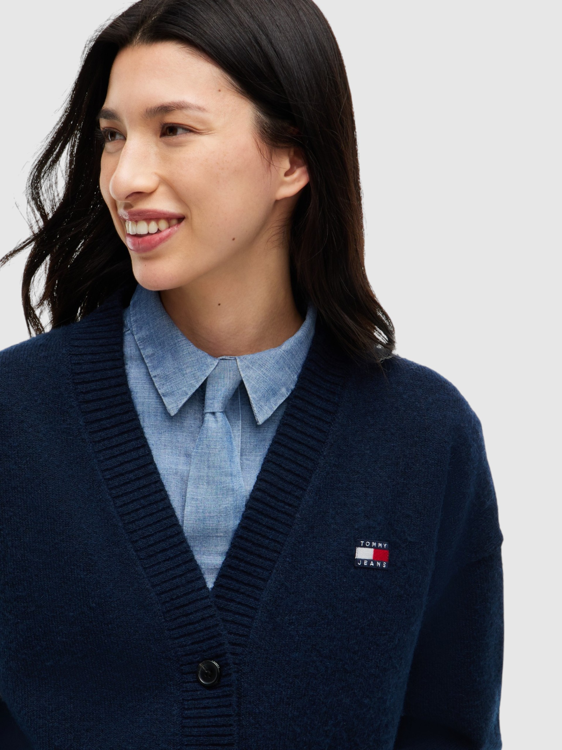 Casaco Tommy Jeans Mulher Tjw Fluffy Badge Cardigan Ext