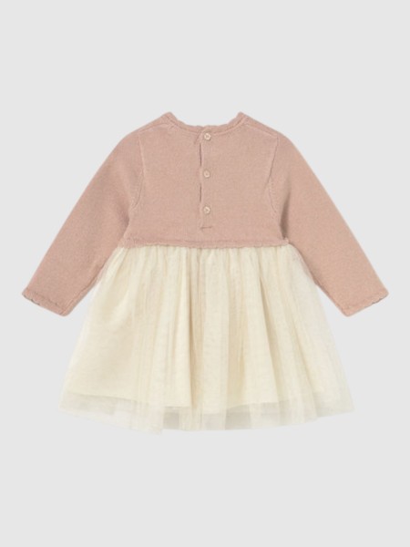 Vestido Mayoral Menina Vestido Comb Tricô E Tule Vestido Mayoral Menina Vestido Comb Tricô E Tule