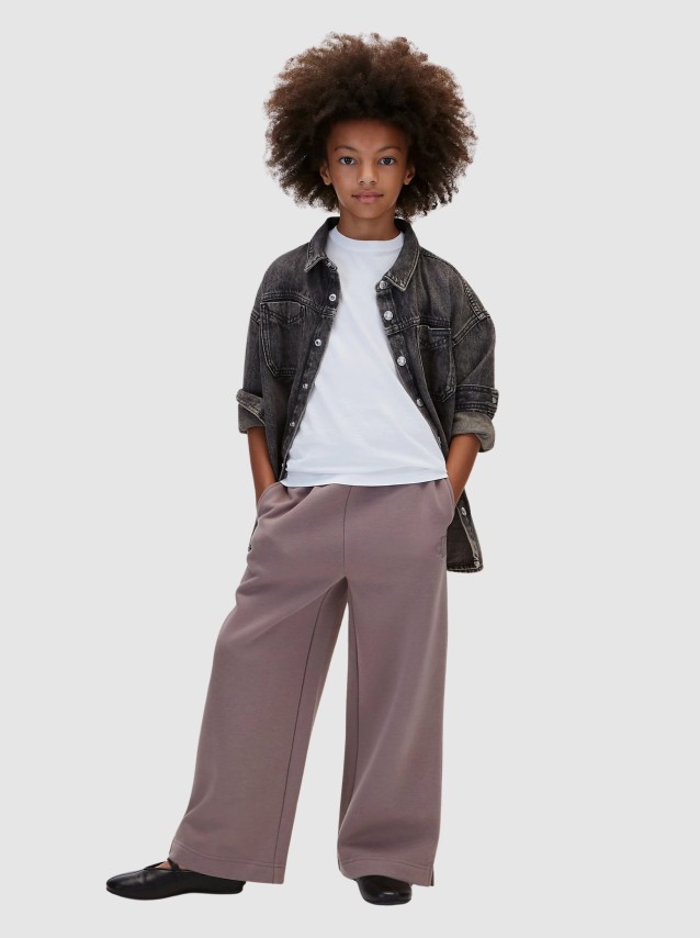 Cal�as Calvin Klein  Menina Basic Ck Wide Leg Sweatpant