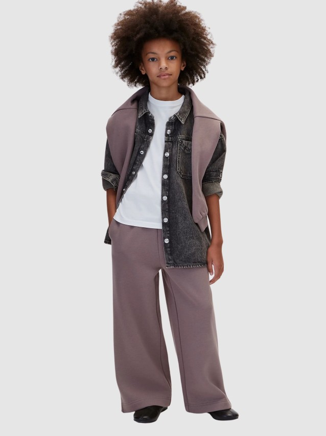 Cal�as Calvin Klein  Menina Basic Ck Wide Leg Sweatpant