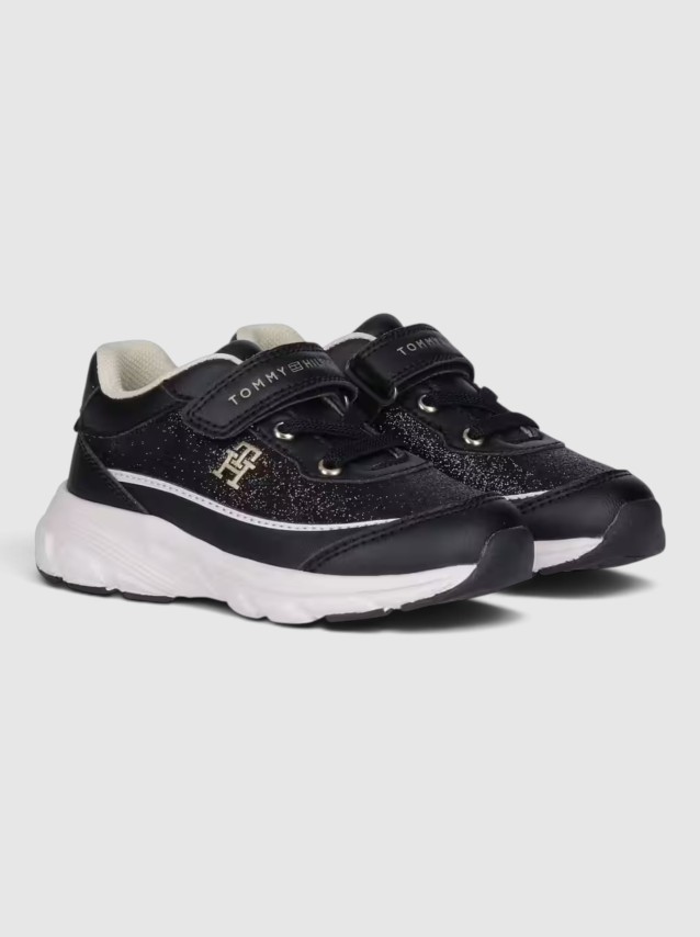 Sapatilha Tommy Hilfiger Menina Low Cut Lace-Up/velcro Sneaker Blac