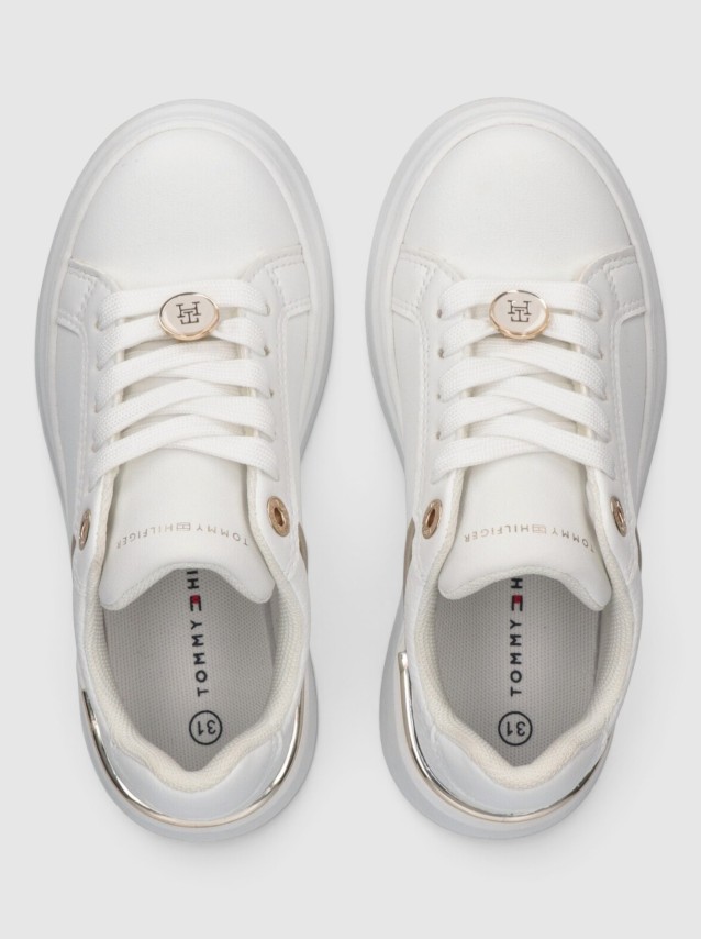 Sapatilha Tommy Hilfiger Menina Low Cut Lace-Up Sneaker White