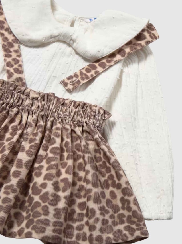 Conjunto 2 Pe�as Mayoral Menina Conj Saia Com Al�as